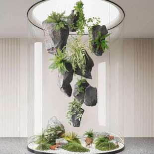 仿真石头摆件PU悬挂假石头假山室内造景装饰悬浮泡沫雕塑石头景观