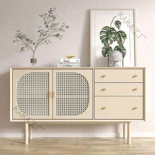 LCP2北欧实木餐边柜简约现代玄关柜茶水柜收纳柜藤编电视柜储