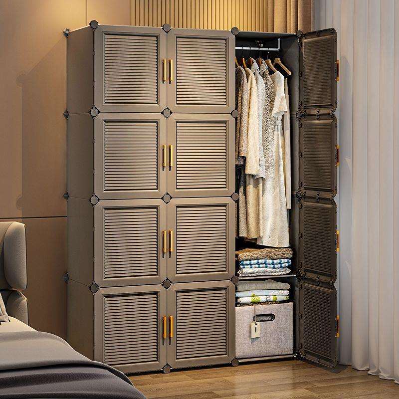 简易衣柜结实耐用家用卧室屋出租房用布衣橱组装塑料儿童收纳柜子