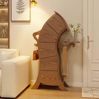 冬木实木叉腰斗柜卧室收纳柜机器人歪柜子轻奢储物柜子客厅五斗柜