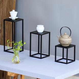 小博古架铁艺多宝阁底座现代简约紫砂壶架茶壶托摆架茶架子置物架