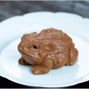 紫砂茶宠青蛙摆件手工貔貅招财三足金蟾蜍雕塑茶具创意款可养