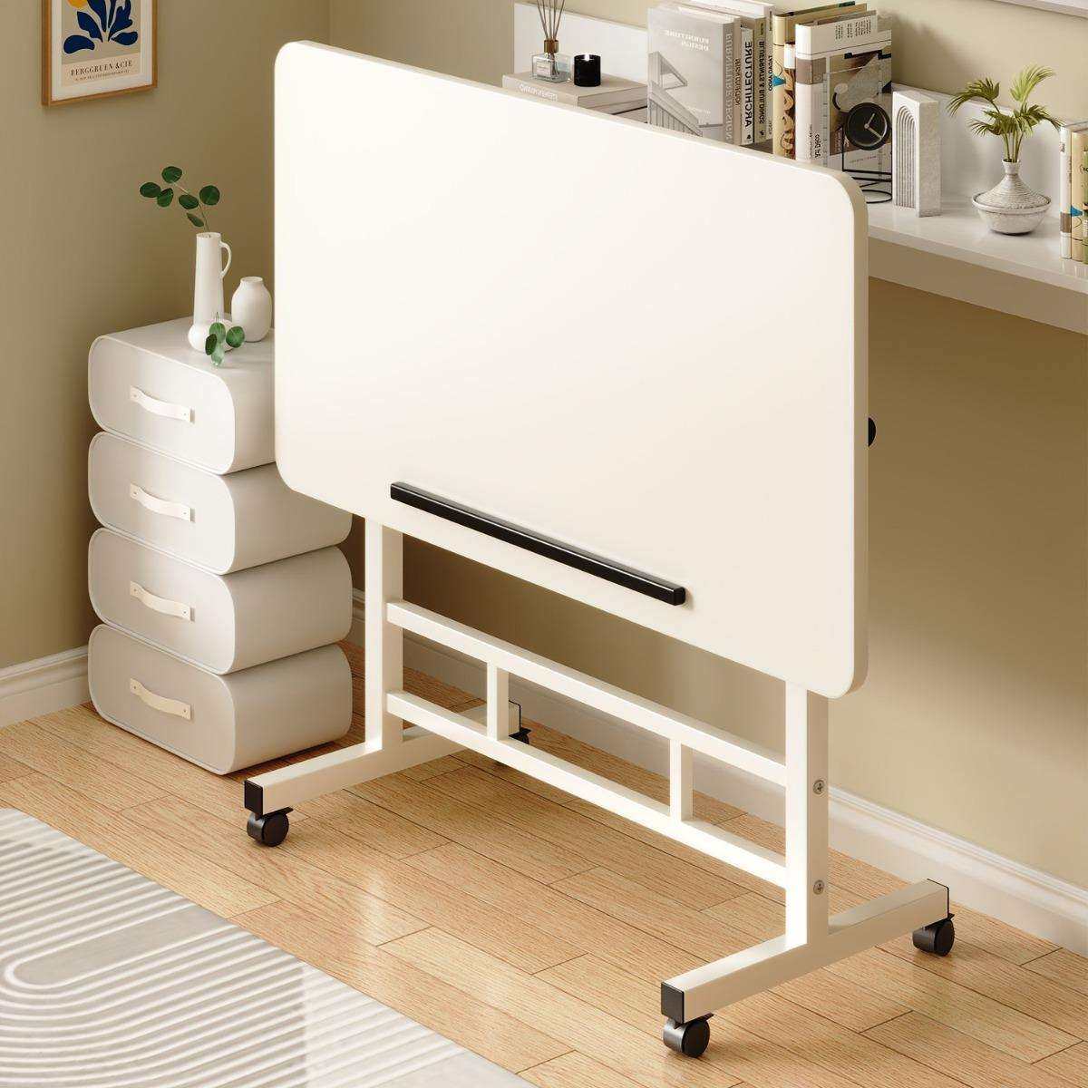 侧边桌可升降床边桌万向轮桌面可调节高度家用懒人学生办公电脑桌