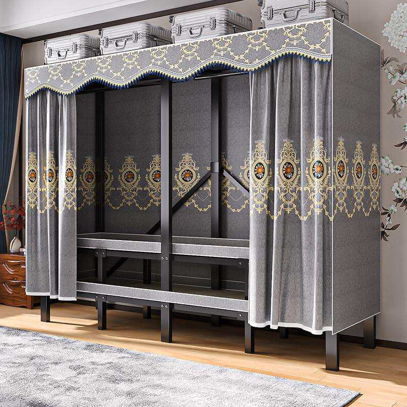 全钢架免安装简易衣柜家用卧室出租屋加粗加固加厚收纳衣橱挂衣架