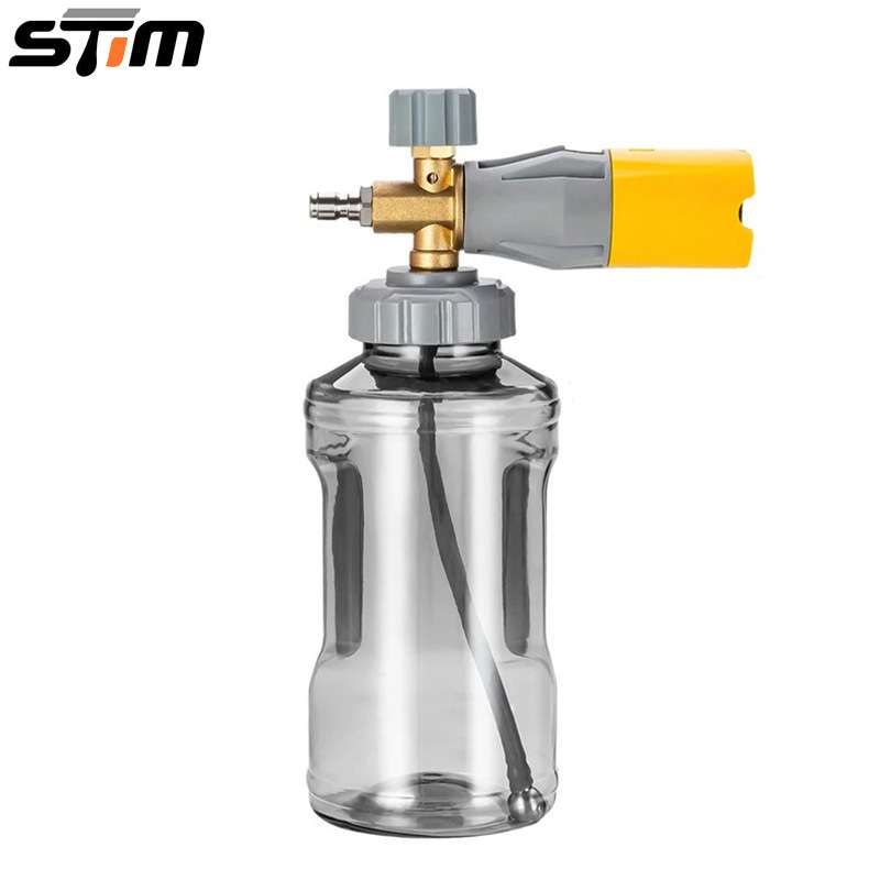 高压清洗机泡沫壶全铜扇形可调节1/4快插PA壶家用洗车机