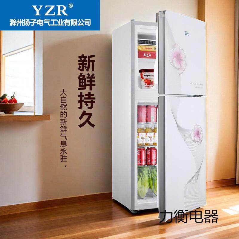2到3人用小型冰箱家用冷藏冷冻两用双开门48A98制冰大容量白色l