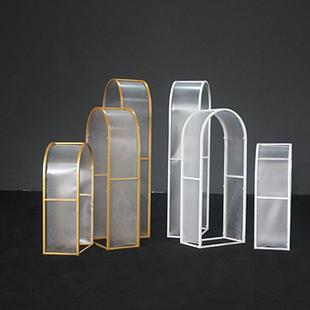 商业空间美陈铁艺PVC拱门t台婚礼场景布置橱窗舞美道具婚庆路