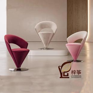 意式轻奢阳台休闲高级感梳妆台妆凳椅子设计师款化妆凳单椅旋转