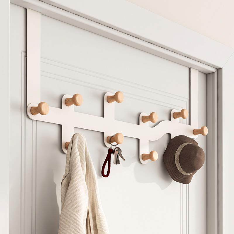 天台悦先门后挂钩挂衣架卧室门上免打孔门背式墙上收纳置物衣服挂