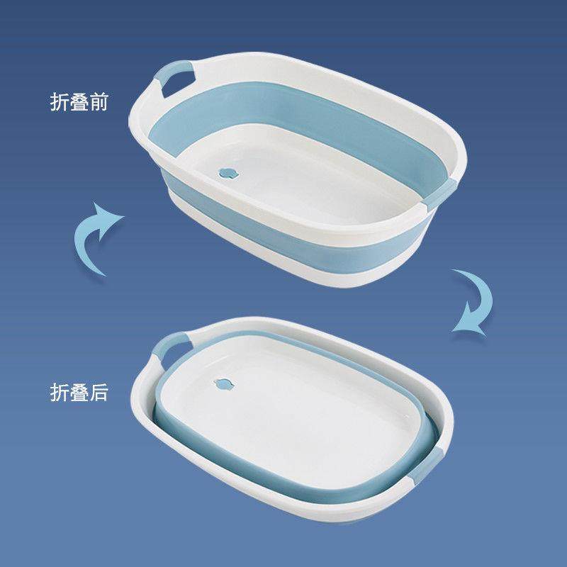 便携式折叠洗衣服盆子家用儿童洗澡盆加大加厚洗衣盆大塑料盆囤水