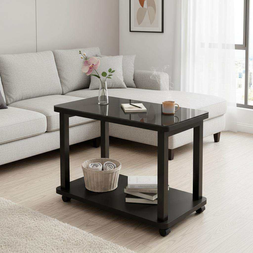 边几小茶几简易办公室角落沙发中间小桌子休闲接待双层方桌置物架