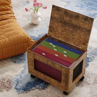 桌下小文件柜办公室滚动文件柜轮子文件整理盒移动装饰文件收纳篮