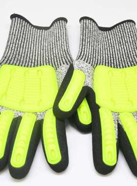 防切割劳保手套抗震防砸矿区开采防冲击建筑工地耐磨防滑防震手套