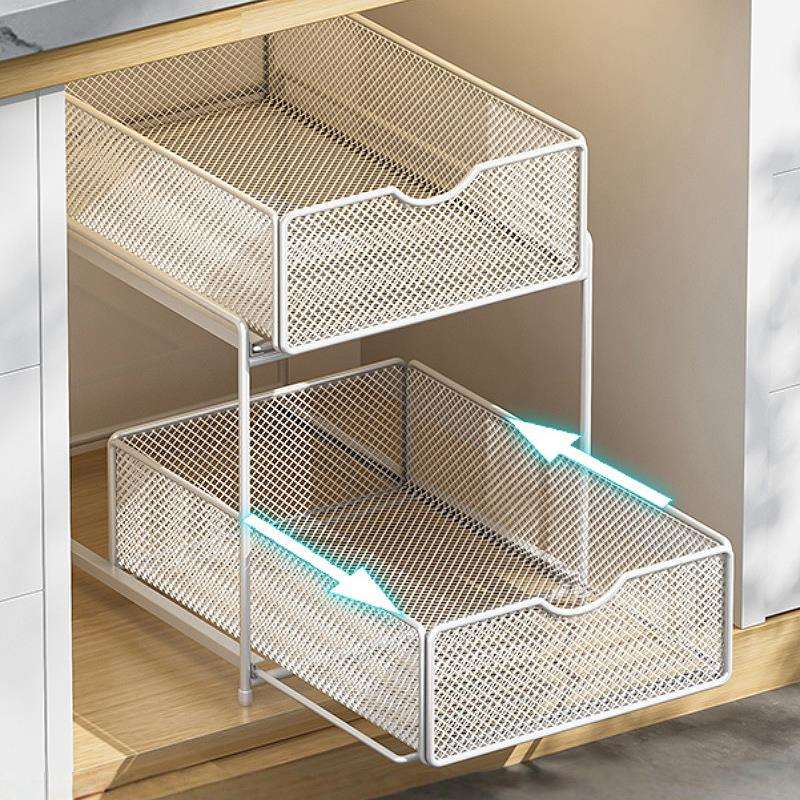 谋生厨房抽拉式置物架橱柜内分层架下水槽多功能神器大全双层收纳