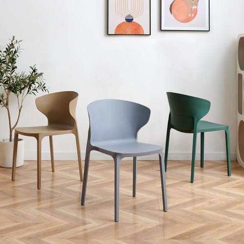 现代简约北欧家用餐椅加厚成人靠背凳子办公椅椅子网红塑料休闲椅