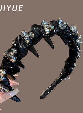 巴黎王妃发箍女2025新款高级感水钻麻花辫发卡时尚洋气高颅顶头箍