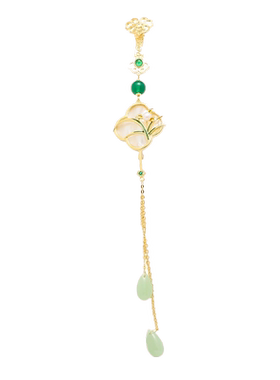 古风旗袍压襟莲花流苏吊坠