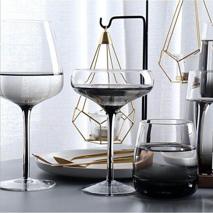 现代烟灰色黑杆鸡尾酒杯水晶玻璃高脚杯个性饮料杯特饮杯香槟杯子,餐饮具,鸡尾酒杯,淘宝优惠券,粉丝福利购,淘宝优惠卷
