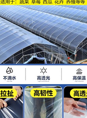 加厚白色大棚膜塑料薄膜透光保温大棚专用塑料布农用种植无滴膜