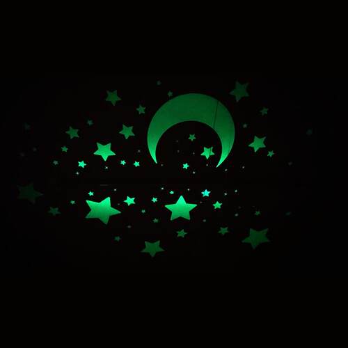 热销qd4d夜光贴纸星星月亮屋顶荧光大墙顶天花板儿童墙贴画装饰房