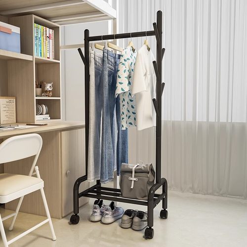 可移动衣帽架多层收纳稳固不摇晃
