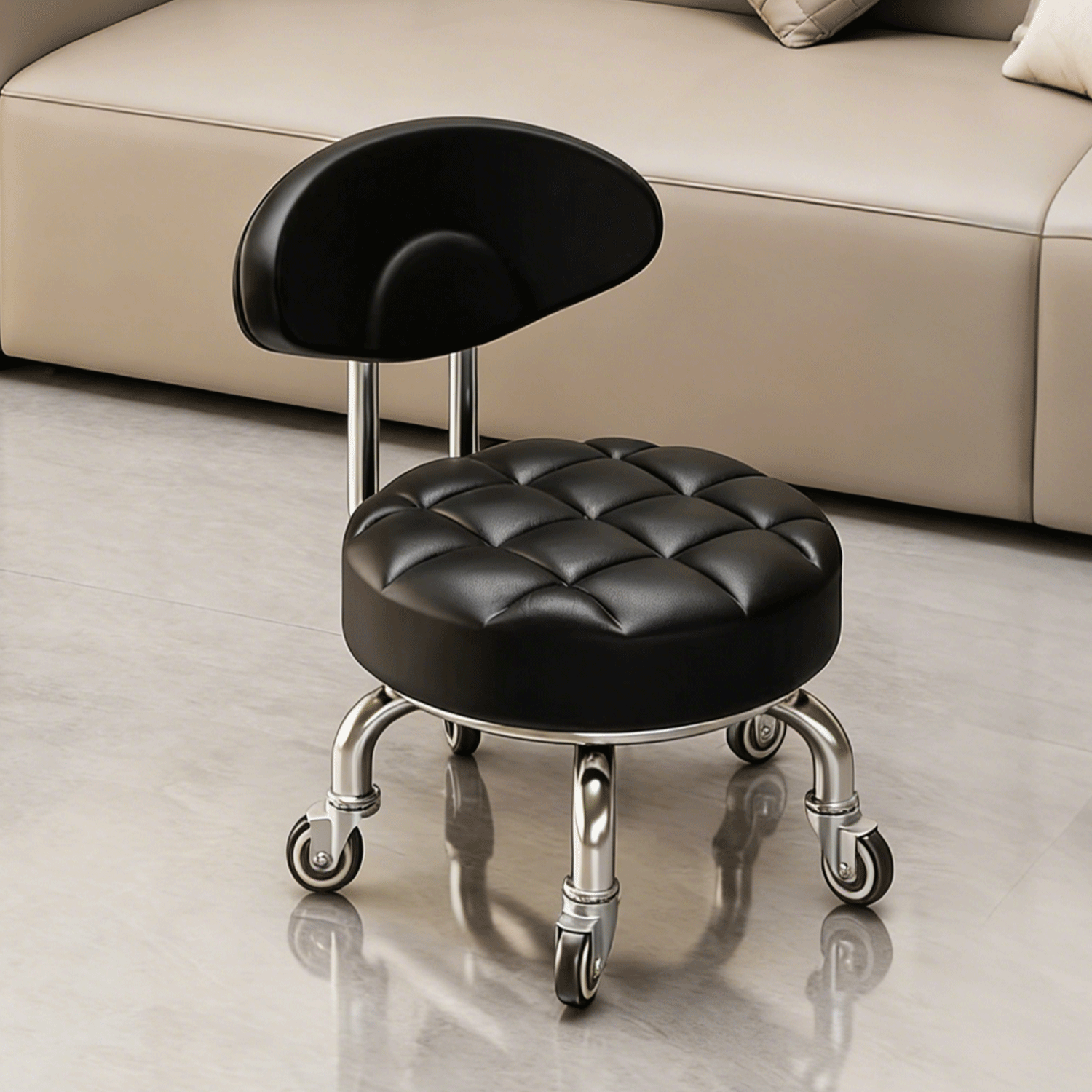 意式万向轮小凳子家用矮凳客厅滑轮移动凳子带娃带轮靠背小椅子,住宅家具,万向轮凳,淘宝优惠券,粉丝福利购,淘宝优惠卷