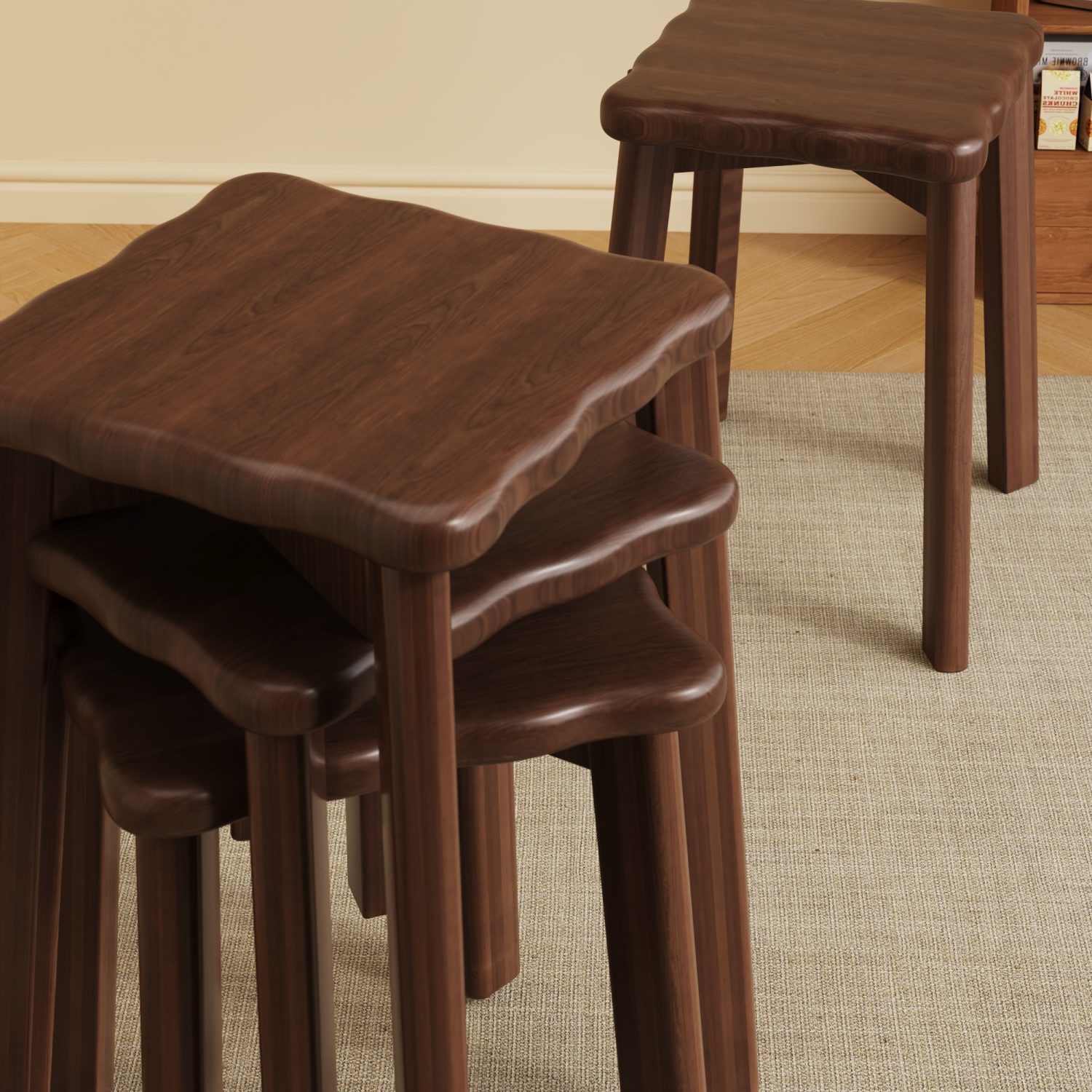 实木凳子家用可叠放客厅备用餐桌凳中式结实耐用木头方板凳梳妆凳,住宅家具,矮凳,淘宝优惠券,粉丝福利购,淘宝优惠卷