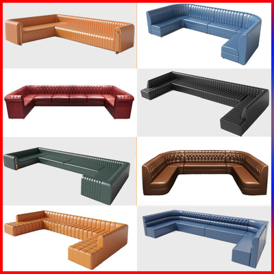 夜总会酒吧ktv沙发商务派对房会所清吧包厢UL型卡座茶几组合定制