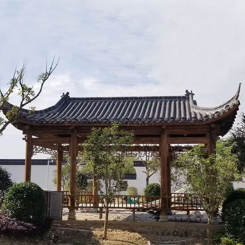 厂家批发仿古凉亭 古建防腐木亭子实木门楼 户外庭院实木六角凉亭