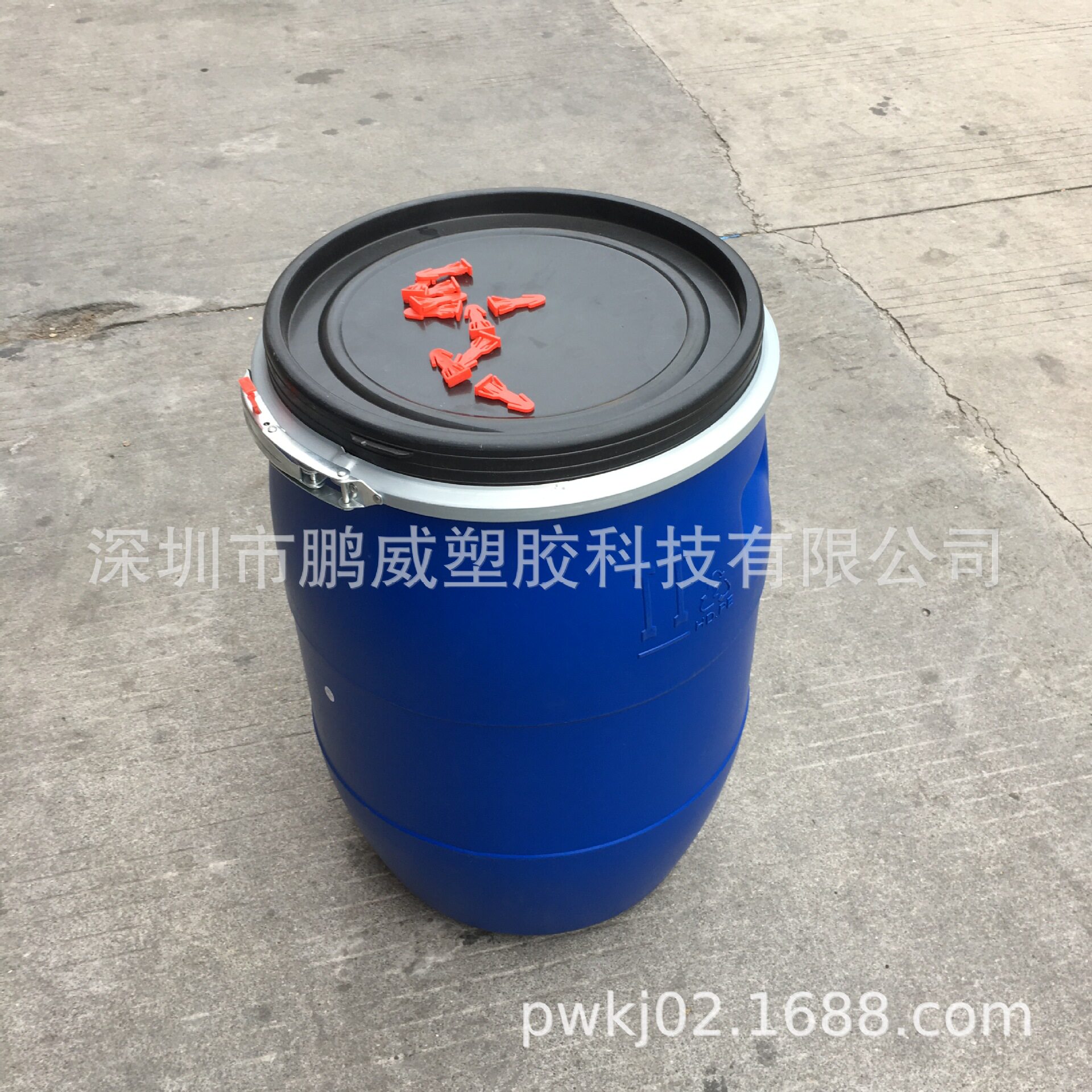 供应厦门塑胶涂料桶密封周转专用铁箍罐带胶插50KG加厚耐用化工桶