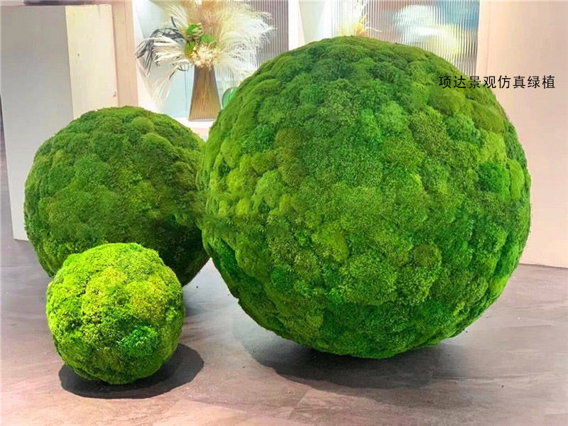 永生白发苔藓球植物球绿植草球青苔球软装吊顶橱窗展览造景装饰
