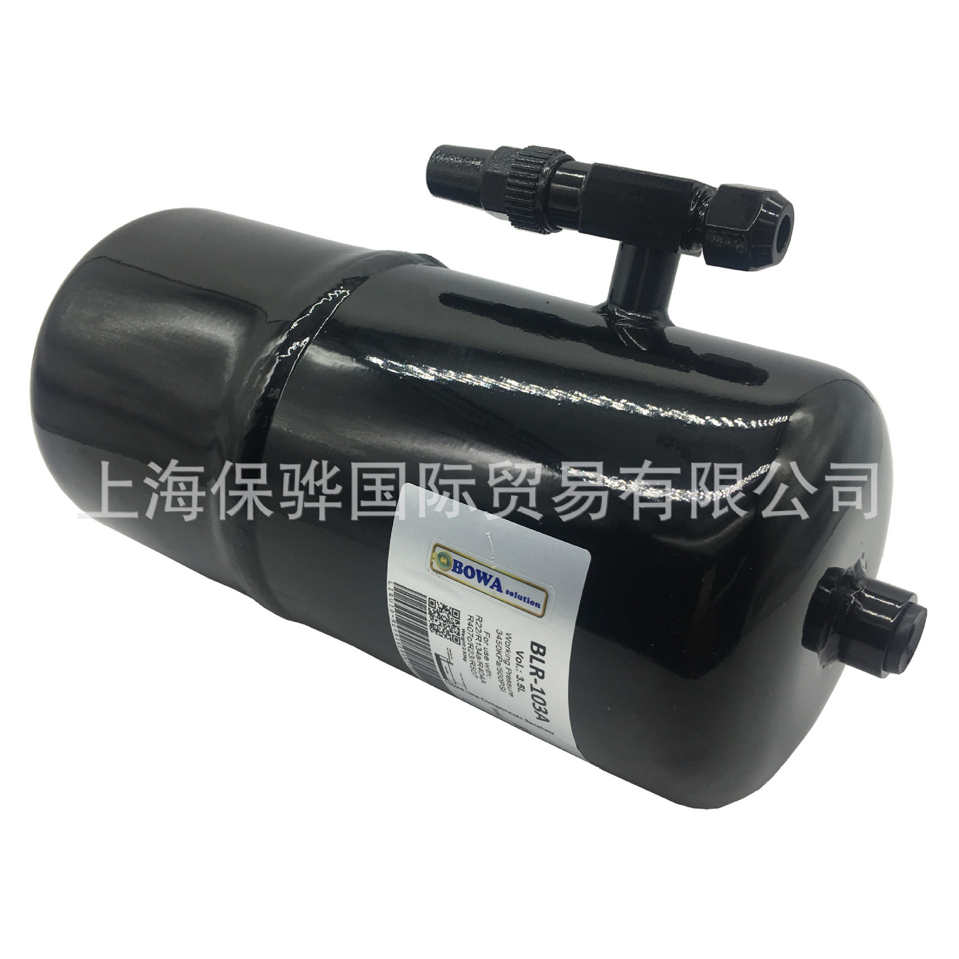 3.5L多功能储液器用于R410A热泵设备或自复式机组高低温冷媒分离