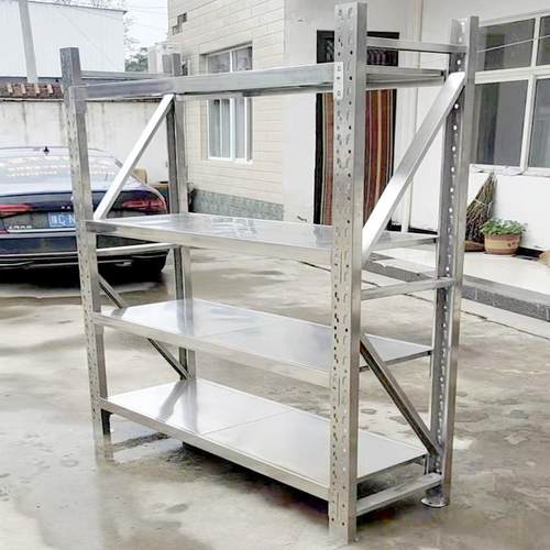 32070不钢储货架仓4库地下室冷库可锈调节储物架商用仓多层重型货
