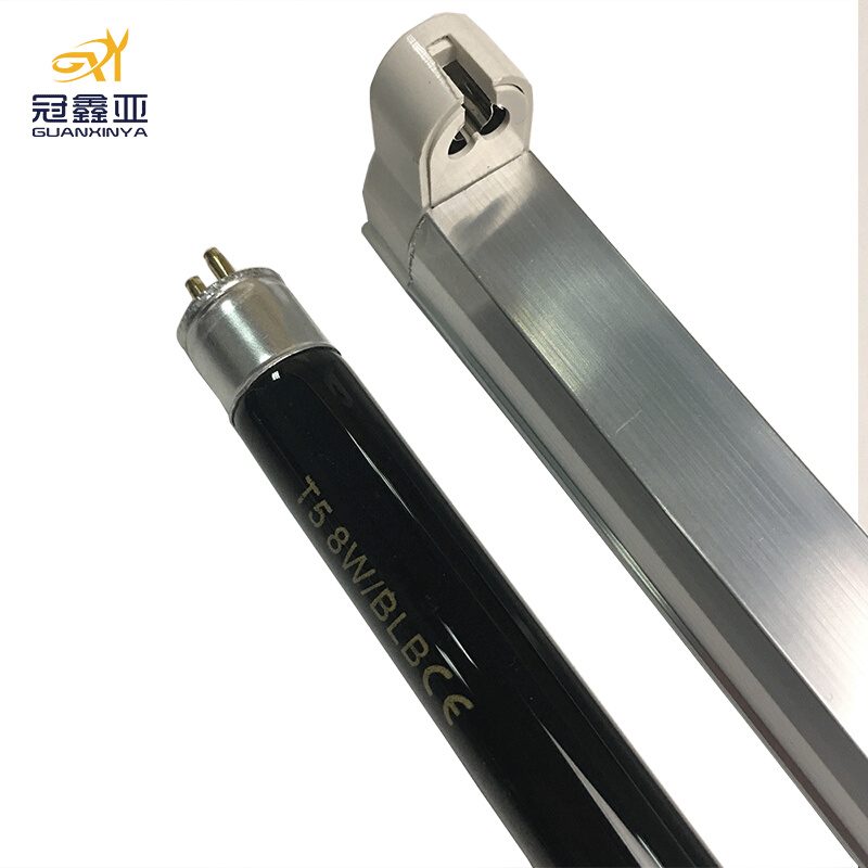 厂家8WT5灯管带支架uv紫光荧光灯UV紫外线验钞灯管舞台紫光灯管