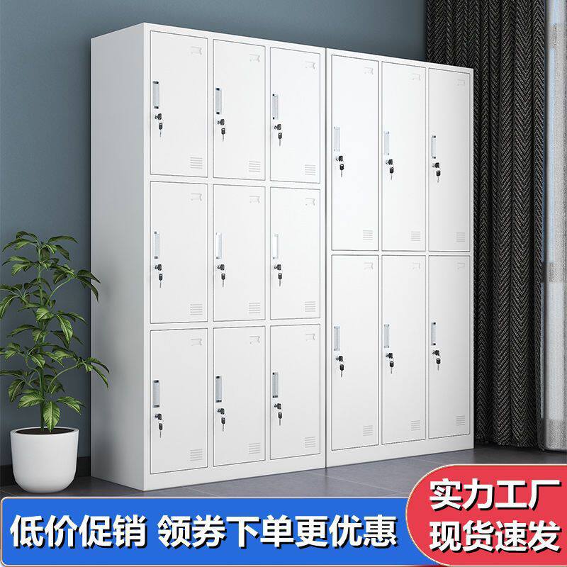 钢制更衣柜工厂员工鞋柜宿舍铁皮收纳柜带锁多门储物柜浴室换衣柜