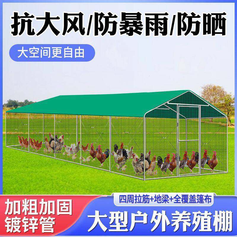 鸡棚鸡笼子户外家禽养殖笼遮雨棚骨架挡风防雨防晒简易棚搭垒德株