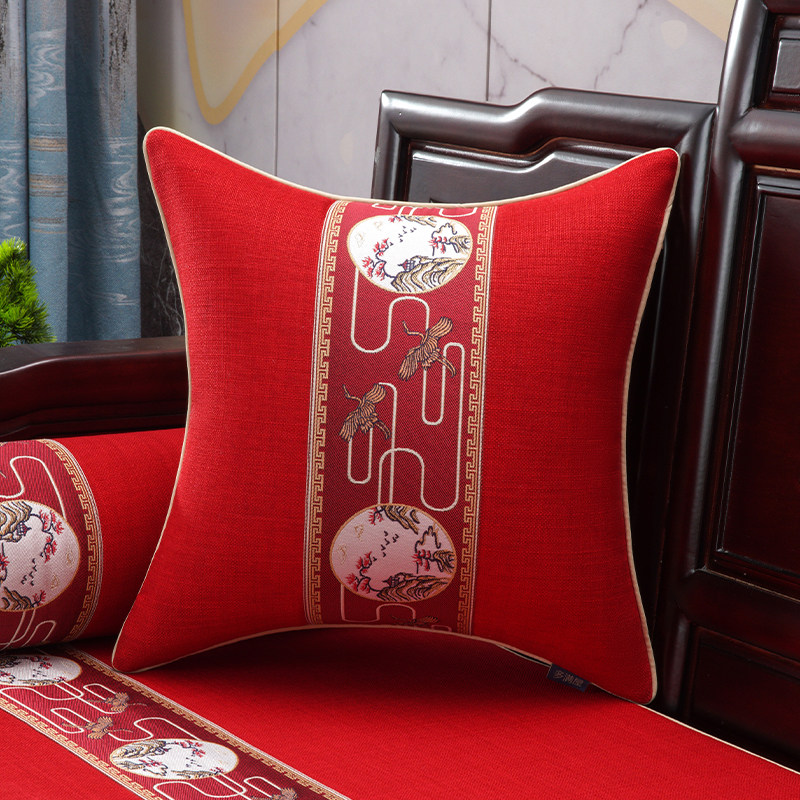 新品喜庆新中式抱枕靠垫沙发客厅大靠背午睡M长条办公室枕头床上