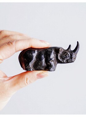 极速铜犀牛 手工全铜 日本进口文镇摆件 高N冈铜器 镇纸书镇笔架