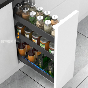极速浅柜拉篮30深35深400调味篮150柜体200夹缝柜S250抽屉式阻尼