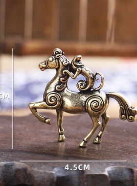 极速仿古纯黄铜实心骏马上封侯A车钥匙扣挂件马上猴子骑马手把玩