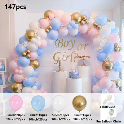 极速Baby Shower Decoratiouns Macaron White Pink Blue Gold Ba