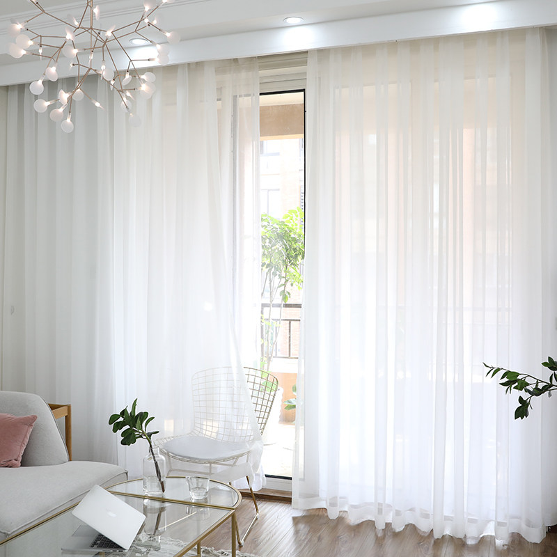 极速Super Soft Great Hantd Feeling White Tulle Curtains for