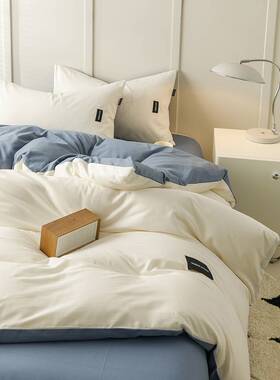 极速简约纯棉四件套100全棉北欧被套insM风网红床单学生宿舍床上