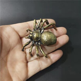 极速复古纯铜蜘蛛另类个性 u手玩把件茶道茶宠摆件黄铜微雕工艺品