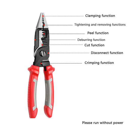 新品9 in 1 Multifunction  Electrician Pliers Long NWose Plie