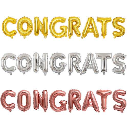新品Newb 1set 16inch Congratulations Congrats ballons letter