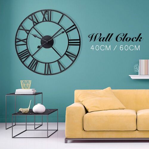 极速Newest 40cm/l60cm Wall Clock Vintage Home Decor Livingro
