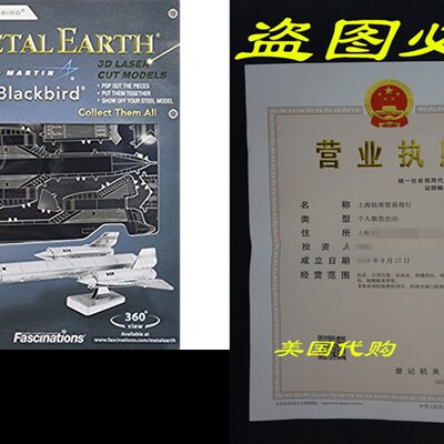 极速Fascinations Metpal Earth SR71 Blackbird Airplane 3D Met