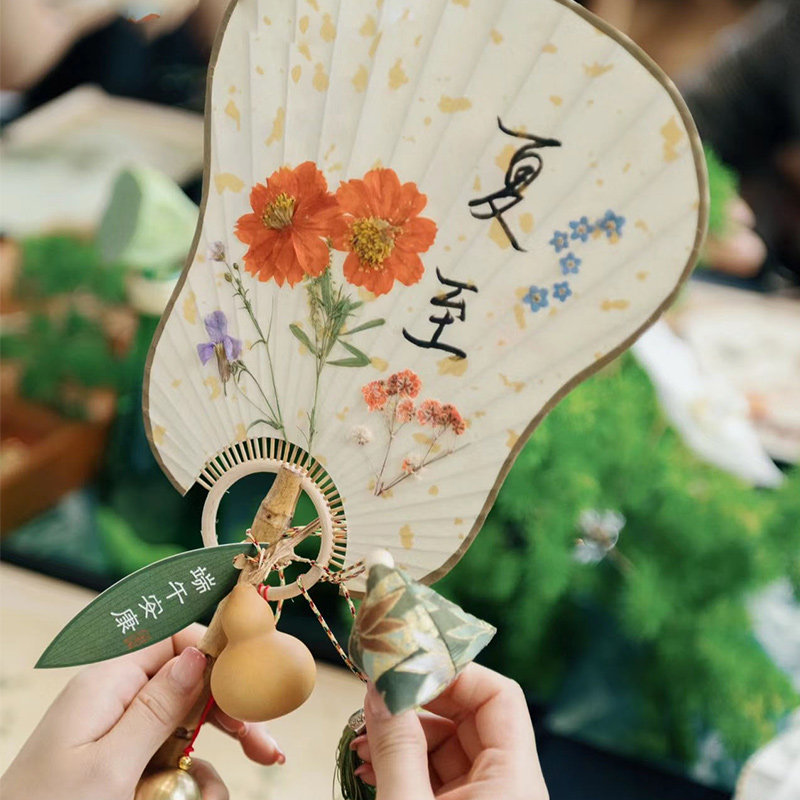 端午古风团扇空白中国风古典宫扇diy手绘书画宣纸扇圆形芭蕉扇