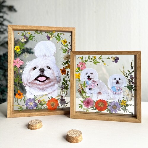 实木田园手绘玻璃DIY压花相框